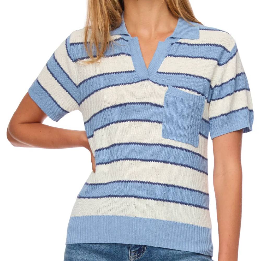 Flag & Anthem Women's Maben Striped Polo Sweater WOMEN - Clothing - Tops - Short Sleeved Flag And Anthem