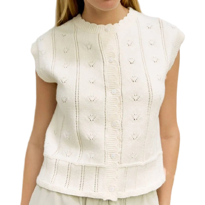 The Linda Ivory Sweater Vest WOMEN - Clothing - Tops - Short Sleeved MOD REF