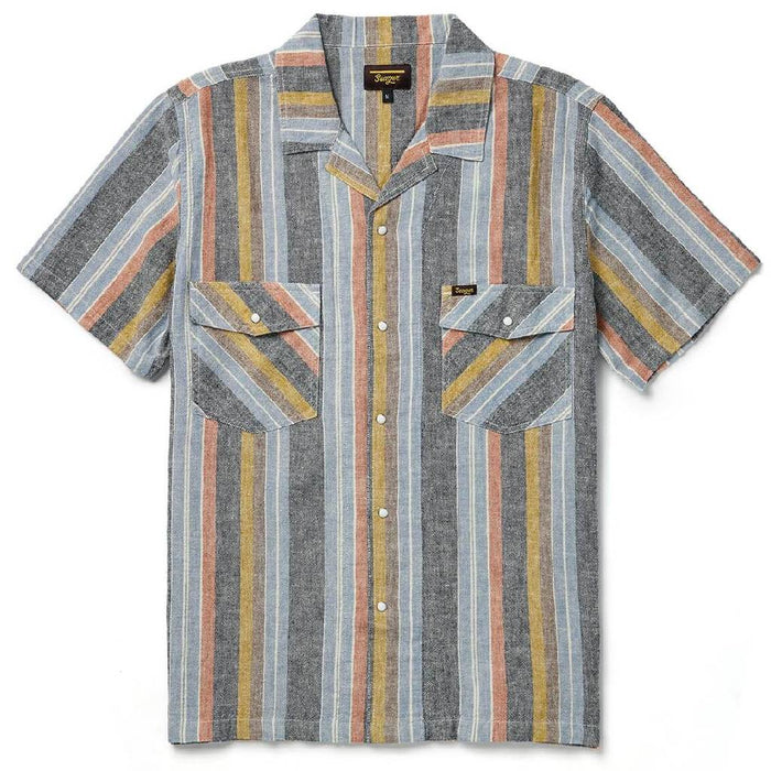 Seager Whippersnapper Washed Stripe Print Pearl Snap Shirt