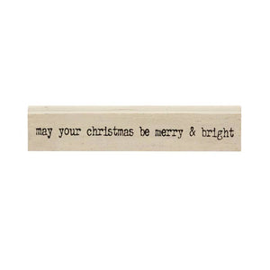 Wood Wall Decor with Christmas Saying HOME & GIFTS - Home Decor - Seasonal Decor Creative Co-Op May Your Christmas Be Merry & Bright  