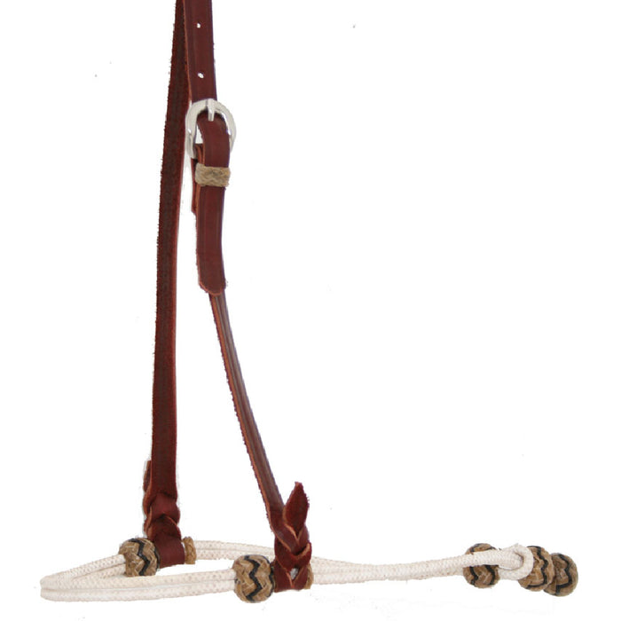 Teskey's Rope Cavesson w/Rawhide Tack - Nosebands & Tie Downs Teskey's Black