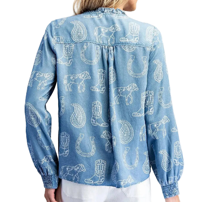 Bleach Washed Denim Top