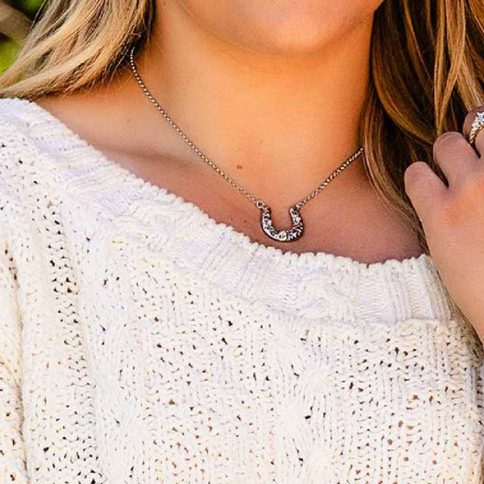 Montana Silversmiths Heartfelt Luck Horseshoe Necklace WOMEN - Accessories - Jewelry - Necklaces Montana Silversmiths   