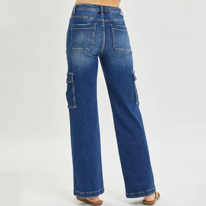 Risen High Rise Wide Cargo Jeans WOMEN - Clothing - Jeans Risen Jeans   