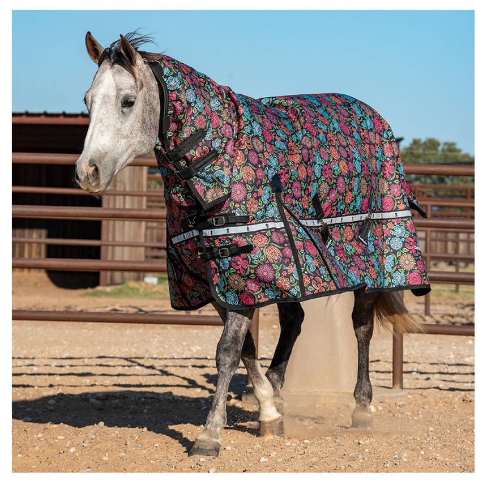 Classic Equine Neon Flower 10K Cross Trainer Hooded Winter Blanket