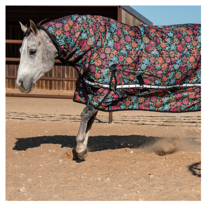 Classic Equine Neon Flower 5K Cross Trainer Hooded Winter Blanket