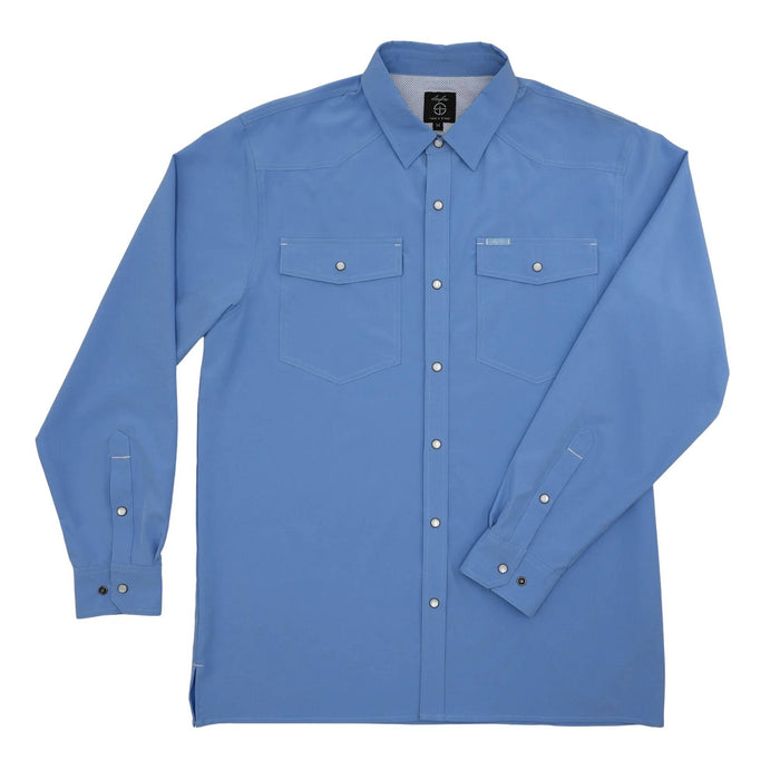 San Jac Men's Sky Blue Performance Snap Shirt