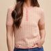 * Striped Lace Knit Sweater - Peach - FINAL SALE WOMEN - Clothing - Tops - Short Sleeved Listicle