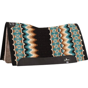 Classic Equine Classic Wool Top Barrel Pad Tack - Saddle Pads Classic Equine Black/Turquoise Zone Series 