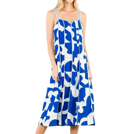 Geometric Blue Dress WOMEN - Clothing - Dresses THML Clothing
