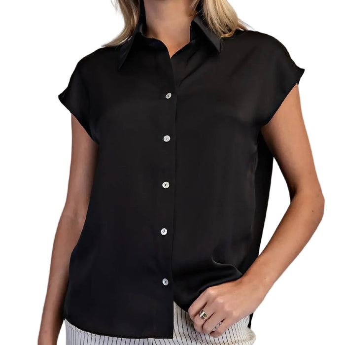 Black Cap Sleeve Top