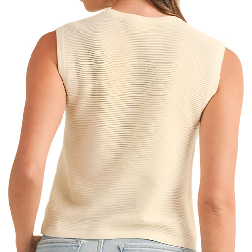 * Front Bow Detail Textured Sweater Vest - Ivory - FINAL SALE WOMEN - Clothing - Tops - Sleeveless Anniewear