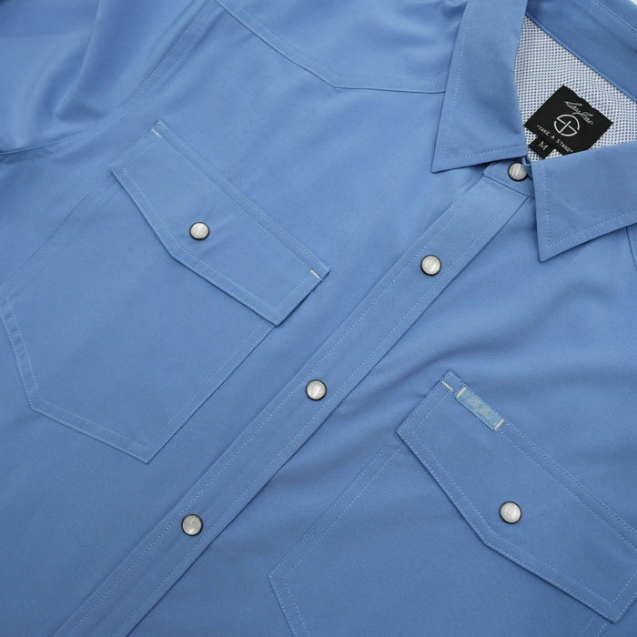 San Jac Men's Sky Blue Performance Snap Shirt