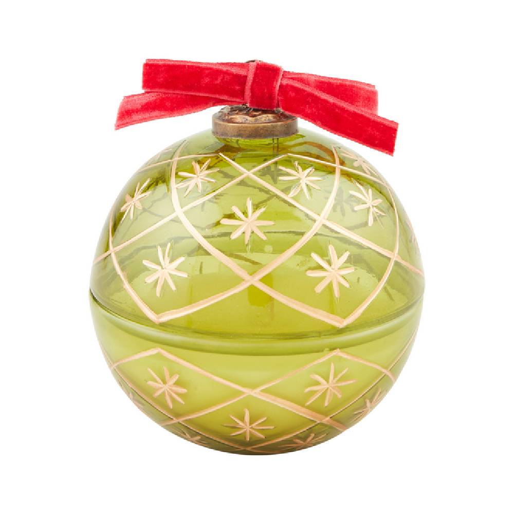 Mud Pie Green Glass Ornament Candle - Smoked Cedar HOME & GIFTS - Home Decor - Candles + Diffuser Mud Pie