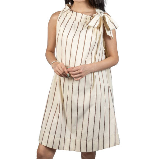 Stripe Taupe Mini Dress WOMEN - Clothing - Dresses Glam