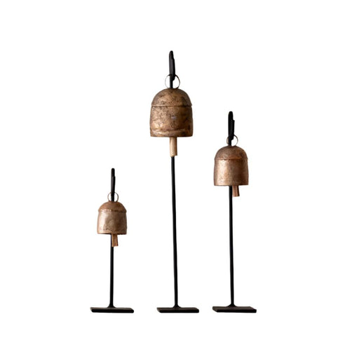 Vintage Inspired Iron Bell Stands - Set of 3 HOME & GIFTS - Home Decor - Seasonal Decor Luxe B Co
