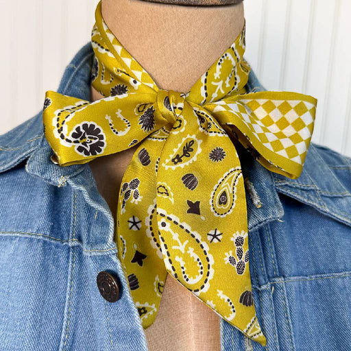Fringe Scarves "Luck Be A Paisley" Pear Twilly ACCESSORIES - Additional Accessories - Wild Rags & Scarves Fringe Scarves
