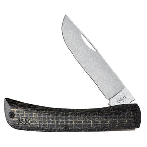 Case Crossroads Smooth Black Burlap Laminate XR Sod Buster Jr Knives - Knives W.R. Case