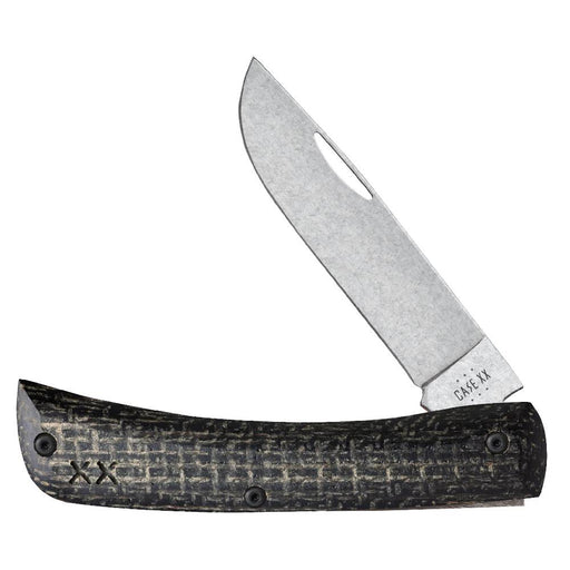 Case Crossroads Smooth Black Burlap Laminate XR Sod Buster Jr Knives W.R. Case