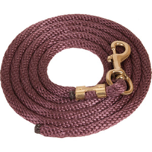 Poly Lead Rope with Bolt Snap Tack - Lead Ropes Teskey's Burgundy  