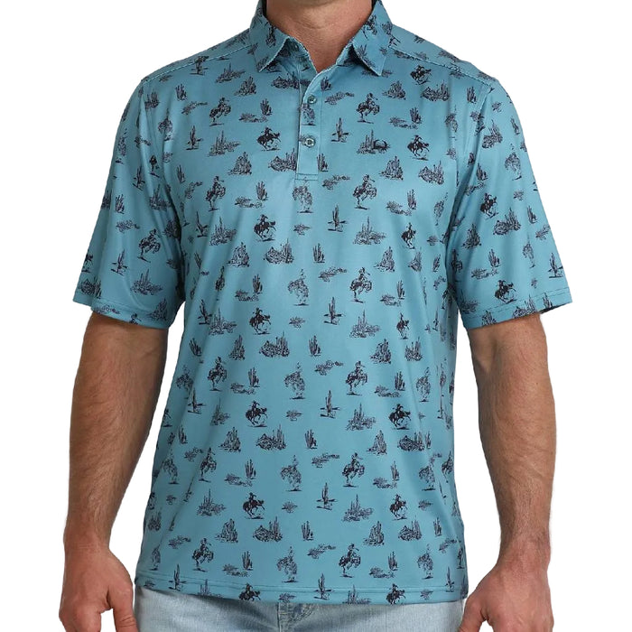 Cinch Men's Arenaflex Teal Polo Shirt