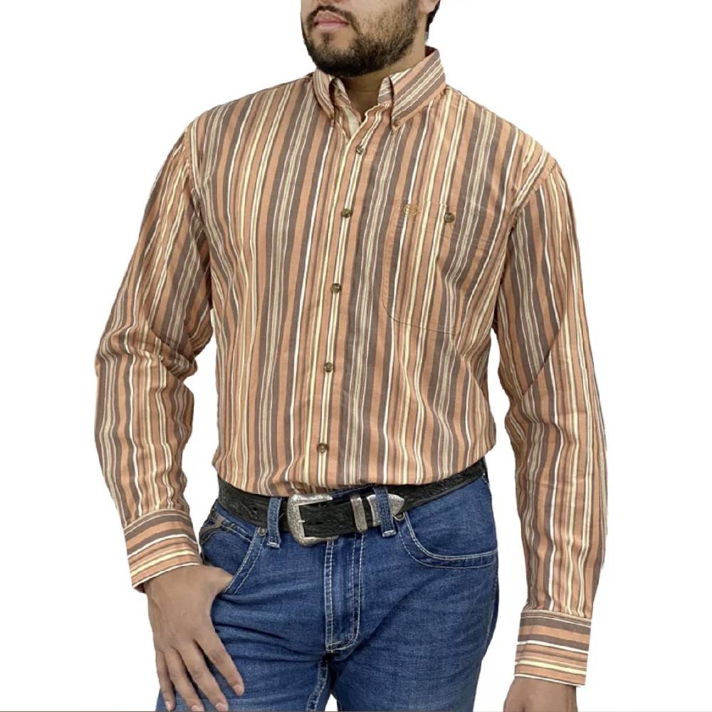 Wrangler Men's George Strait Striped Shirt MEN - Clothing - Shirts - Long Sleeve Wrangler