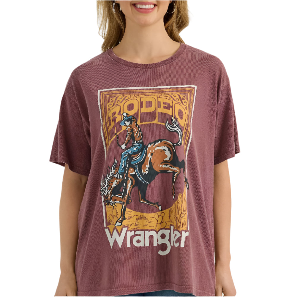 Wrangler Women's Acid Wash Graphic Oversized Tee