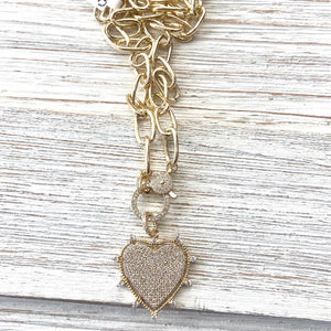 Gold Sparkly Heart Necklace WOMEN - Accessories - Jewelry - Necklaces VB&CO Designs