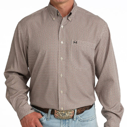 Cinch Men's Arenaflex Geo Brown Button Down Shirt MEN - Clothing - Shirts - Short Sleeve Cinch