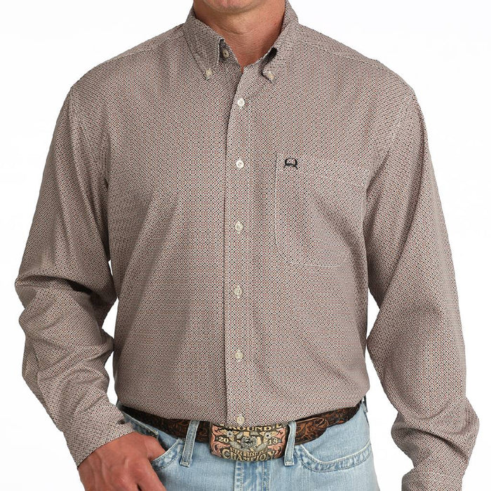 Cinch Men's Arenaflex Geo Brown Button Down Shirt