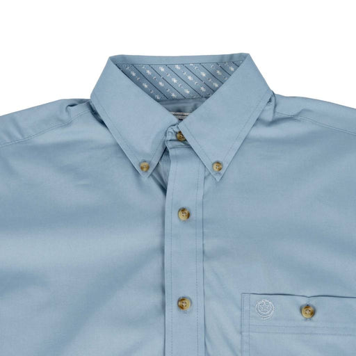 Wrangler Men's George Straight Solid Blue Button Down Shirt MEN - Clothing - Shirts - Long Sleeve Wrangler
