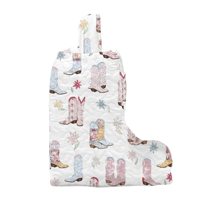 Daisy Boots Patchwork White Quilted Boot Bag ACCESSORIES - Luggage & Travel Ida Mae Home