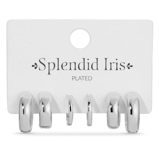 Simple Assorted Huggies Earrings Set of 3 - Silver WOMEN - Accessories - Jewelry - Earrings Splendid Iris