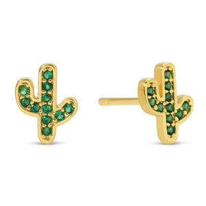 Green Pave Cactus Stud Earrings on Velvet Gift Tag WOMEN - Accessories - Jewelry - Earrings Splendid Iris