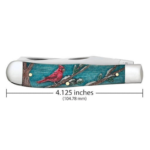 Case Trapper - Cardinal Embellished Natural Bone w/Color Wash Knives W.R. Case