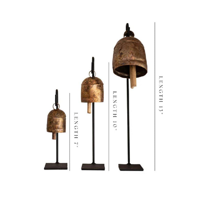 Vintage Inspired Iron Bell Stands - Set of 3 HOME & GIFTS - Home Decor - Seasonal Decor Luxe B Co