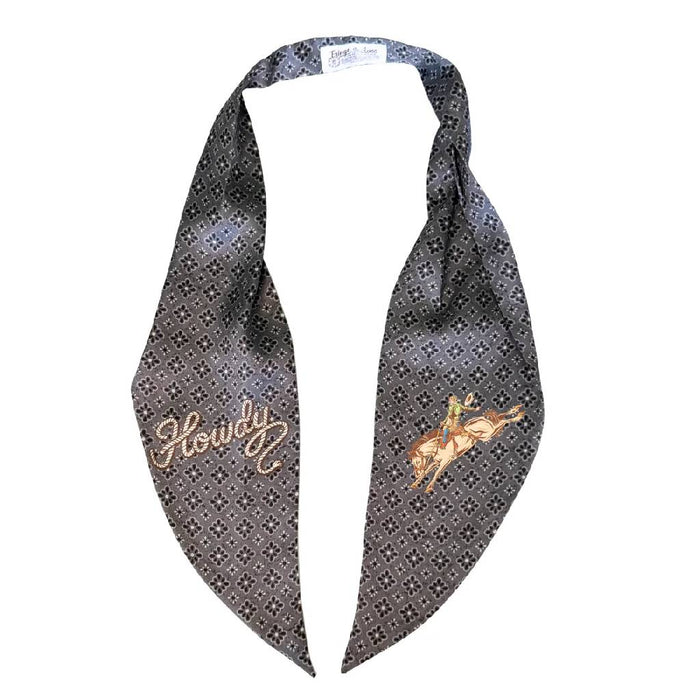 Fringe Scarves Pony Express Neck Tie - Howdy Charcoal ACCESSORIES - Additional Accessories - Wild Rags & Scarves Fringe Scarves