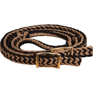 Mustang Braided Barrel Reins Tack - Reins Mustang Black/Tan