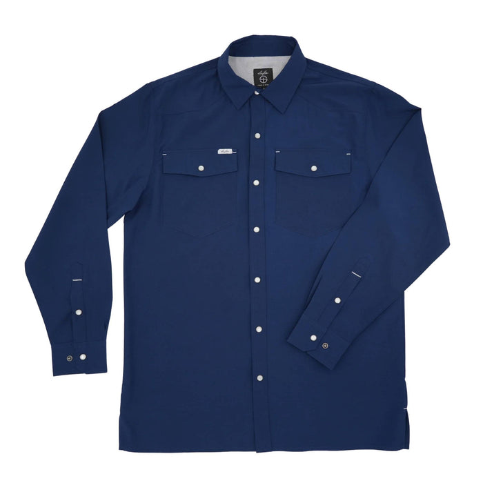 San Jac Men's Navy Performance Snap Shirt
