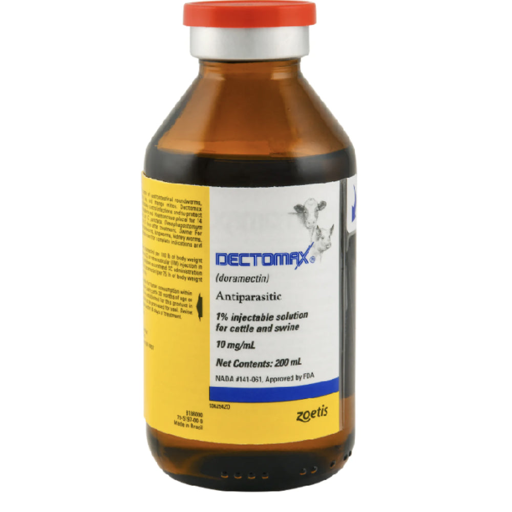 Dectomax Injectable Livestock - De-Wormer Zoetis 200mL  