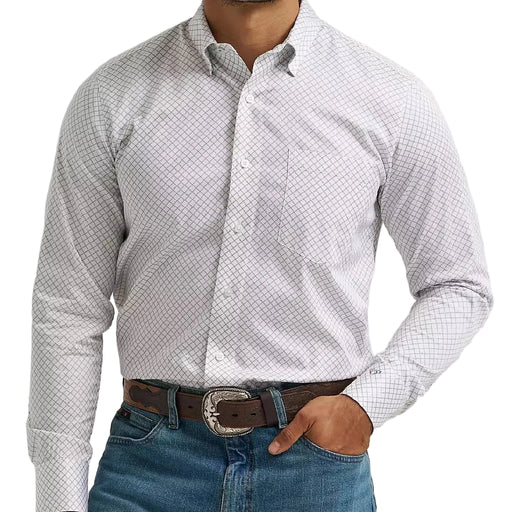 Wrangler Men's Cojo Western Diamond Bar Print Snap Shirt MEN - Clothing - Shirts - Long Sleeve Wrangler