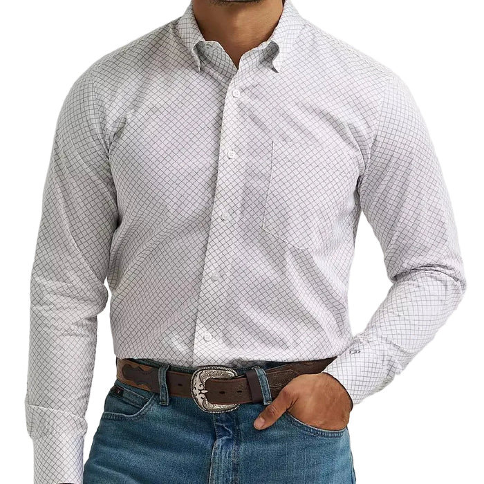Wrangler Men's Cojo Western Diamond Bar Print Snap Shirt