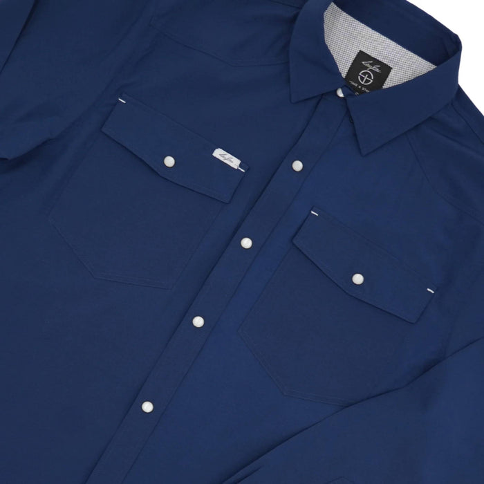San Jac Men's Navy Performance Snap Shirt