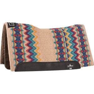 Classic Equine Classic Wool Top Barrel Pad Tack - Saddle Pads Classic Equine Latte/Coral Zone Series 