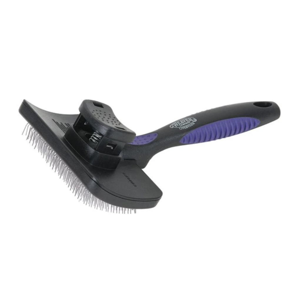 Livestock Self-Cleaning Slicker Brush 4-in Equine - Grooming Various   