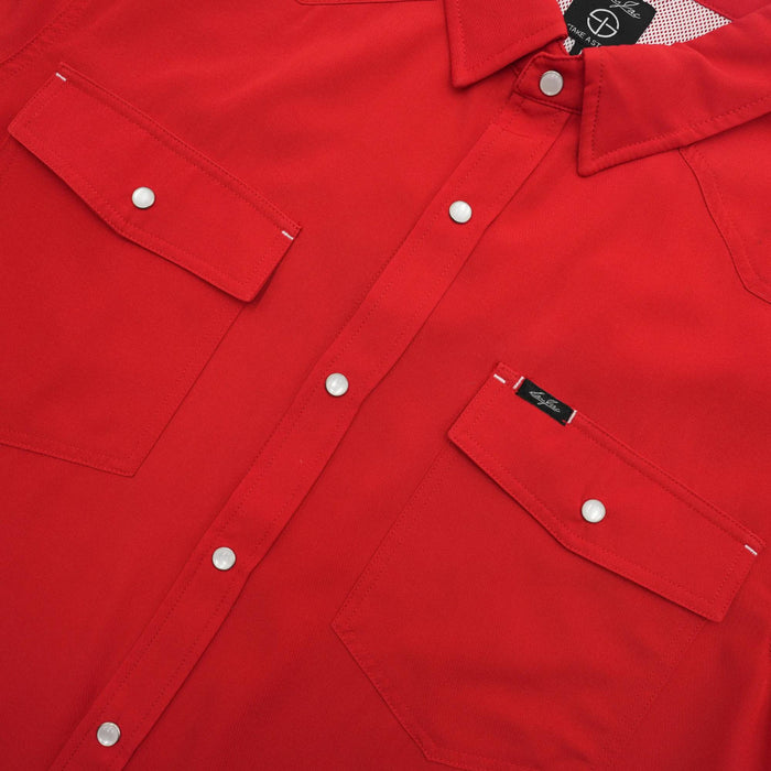 San Jac Red Performance Snap Shirt
