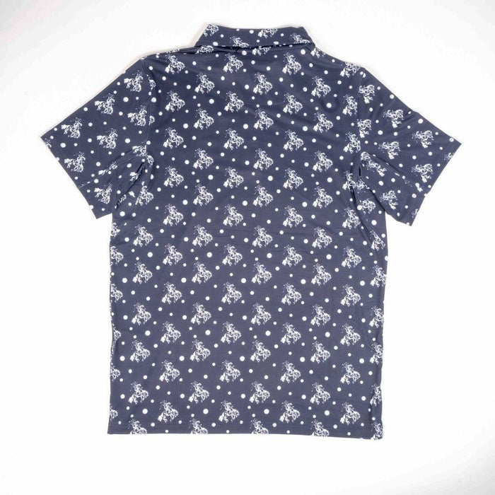 Hooey Men's Weekender Inkwell White Cowboy Golf Logo Polo Shirt