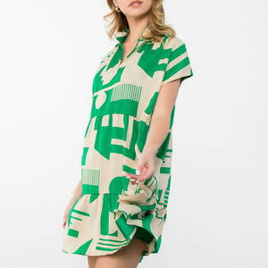 Geo Print Midi Dress WOMEN - Clothing - Dresses THML Clothing   