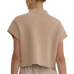 Mock Neck Cropped Sweater Top WOMEN - Clothing - Tops - Short Sleeved Entro   