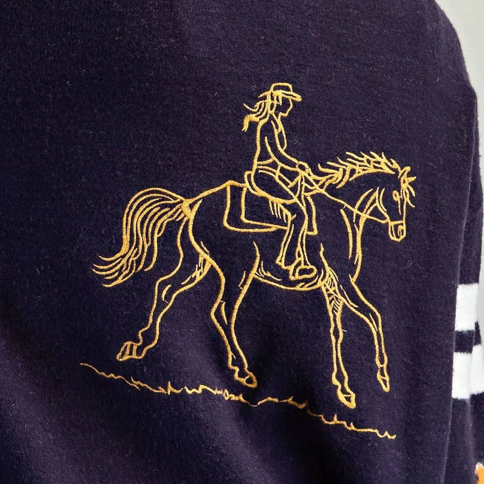 Rodeo Embroidered Navy Cardigan